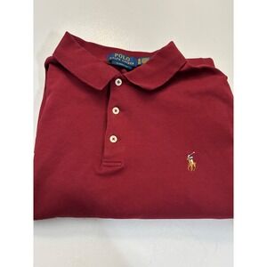 Polo Ralph Lauren Mens Classic Fit Long Sleeve Polo Shirt Burgundy Maroon XL